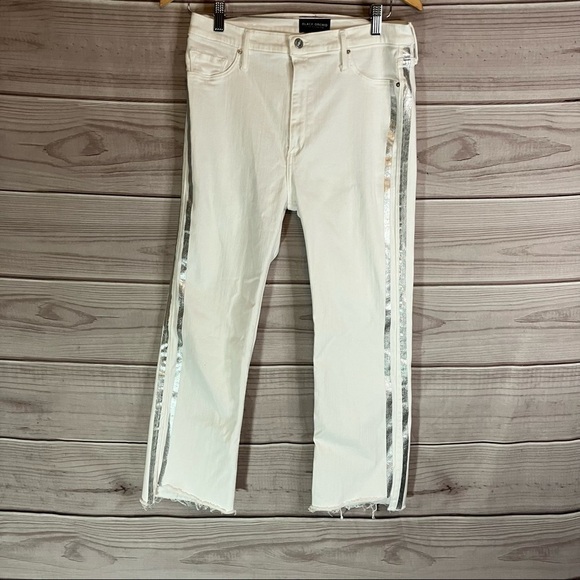 BLACK Orchid Cindy Racer Flare Slant Fray Hem Jeans - Picture 2 of 9